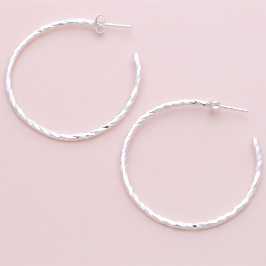 Sterling Silver Twisted Hoops - The Silver Alchemist