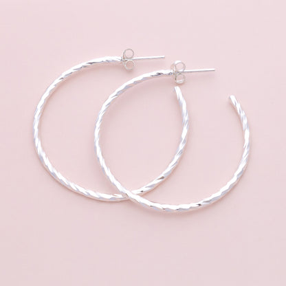 Sterling Silver Twisted Hoops - The Silver Alchemist