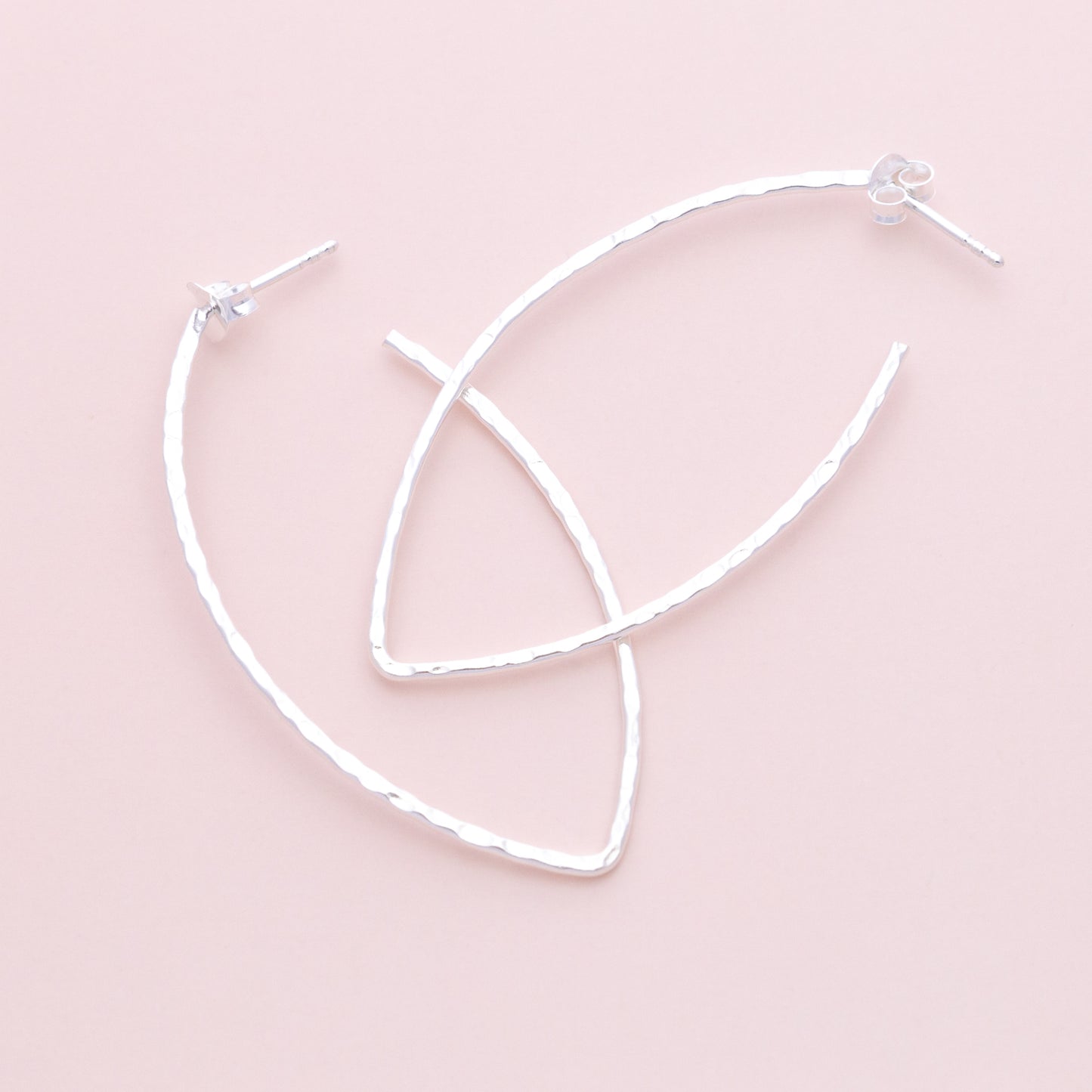 Sterling Silver Teardrop Hammered Hoops - The Silver Alchemist