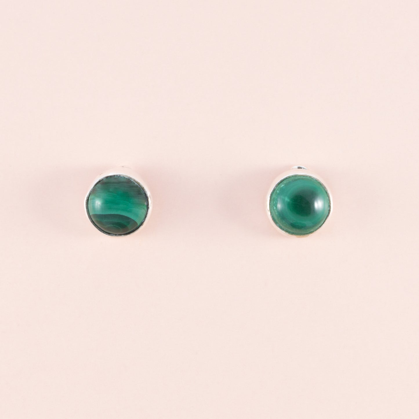 Sterling Silver Malachite Gemstone Studs - The Silver Alchemist