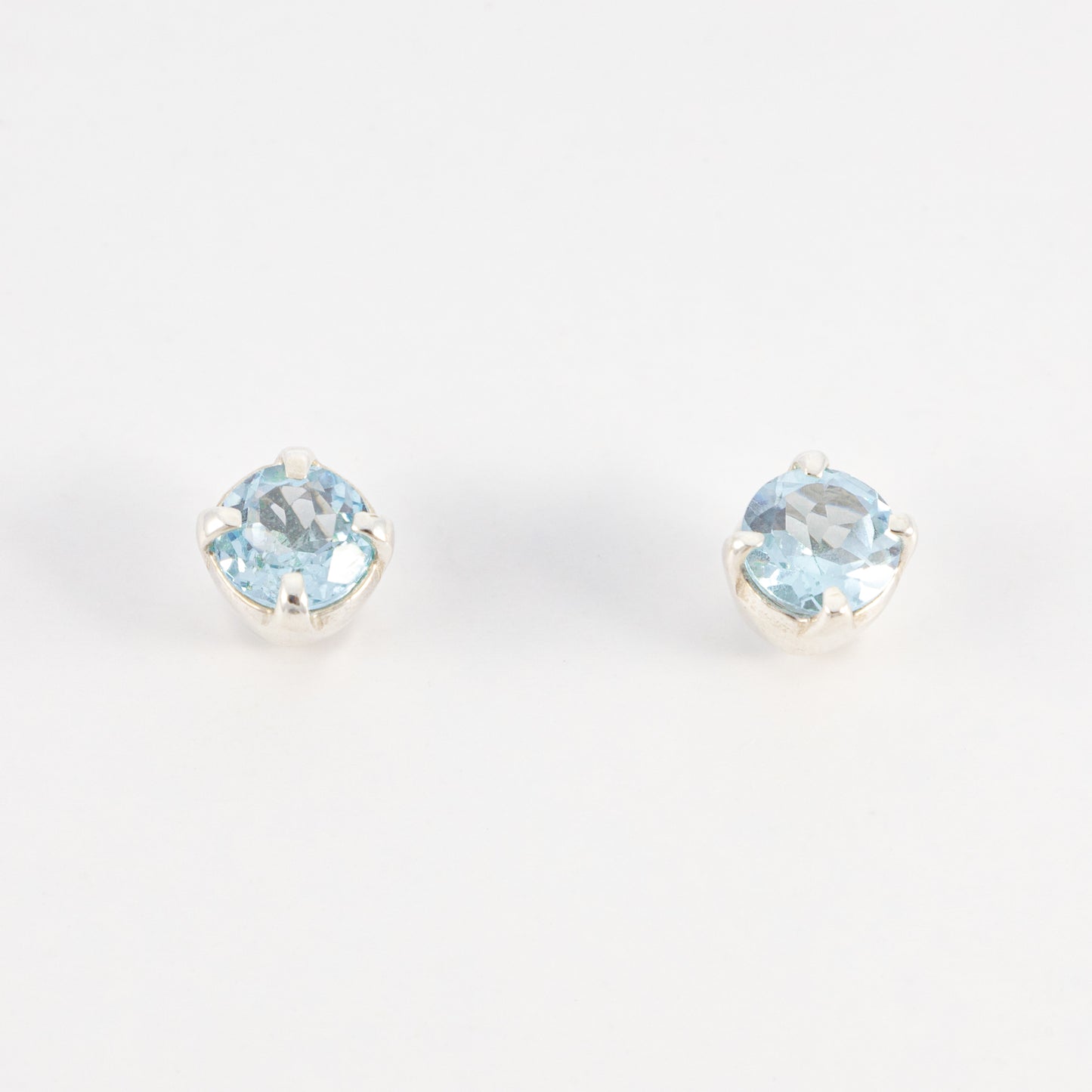 Sterling Silver Blue Topaz Studs - The Silver Alchemist