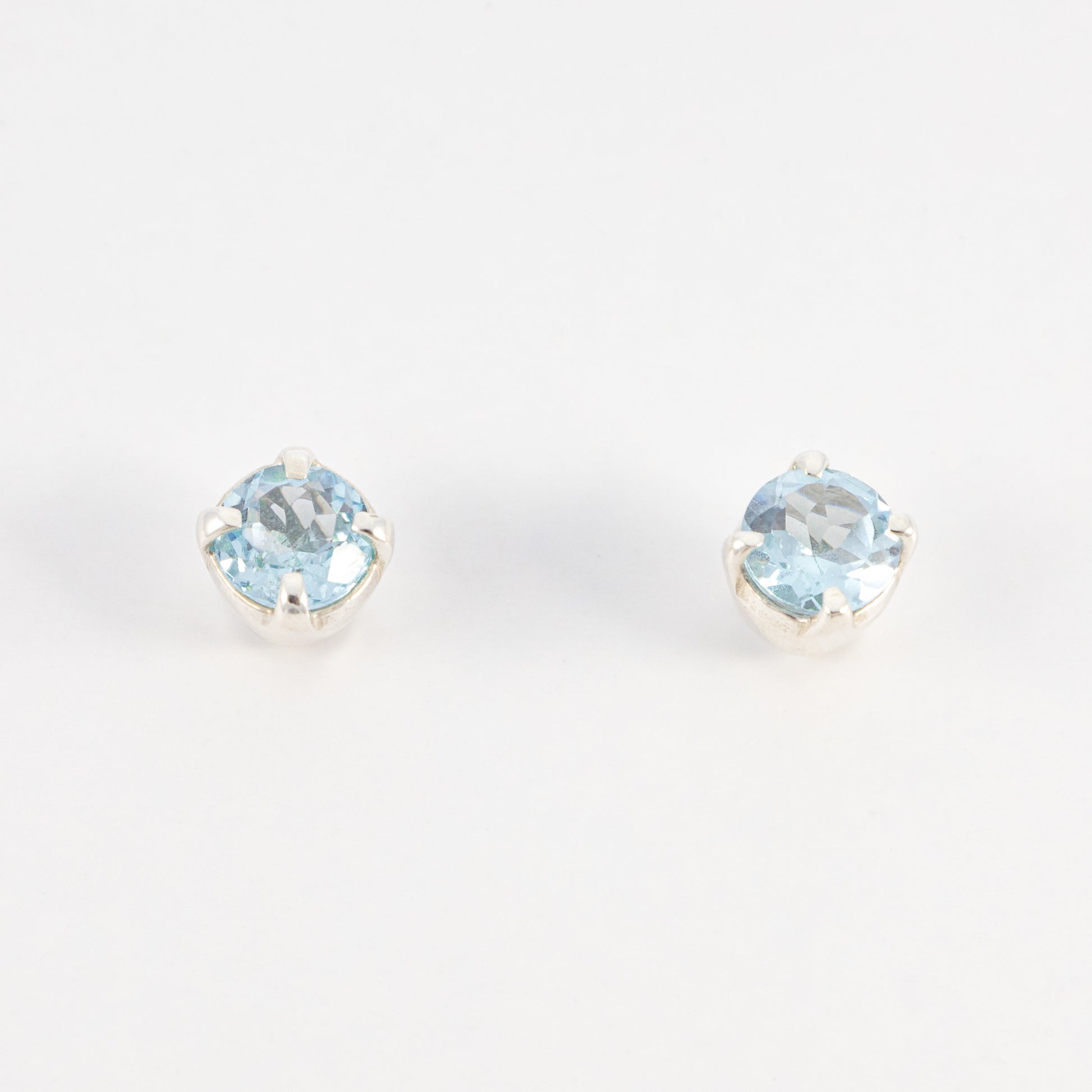 Sterling Silver Blue Topaz Studs - The Silver Alchemist