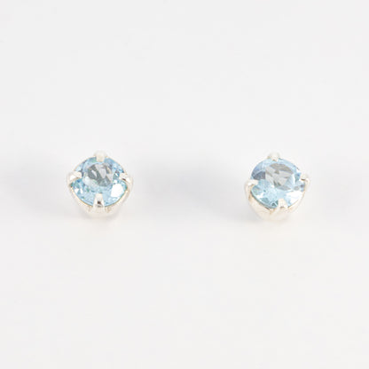 Sterling Silver Blue Topaz Studs - The Silver Alchemist