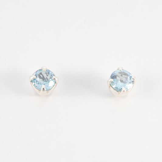 Sterling Silver Blue Topaz Studs - The Silver Alchemist