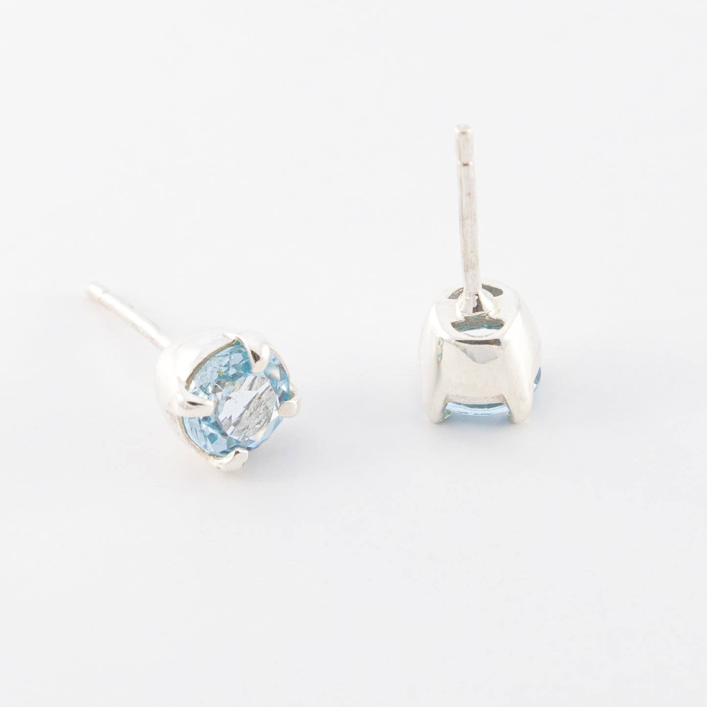 Sterling Silver Blue Topaz Studs - The Silver Alchemist