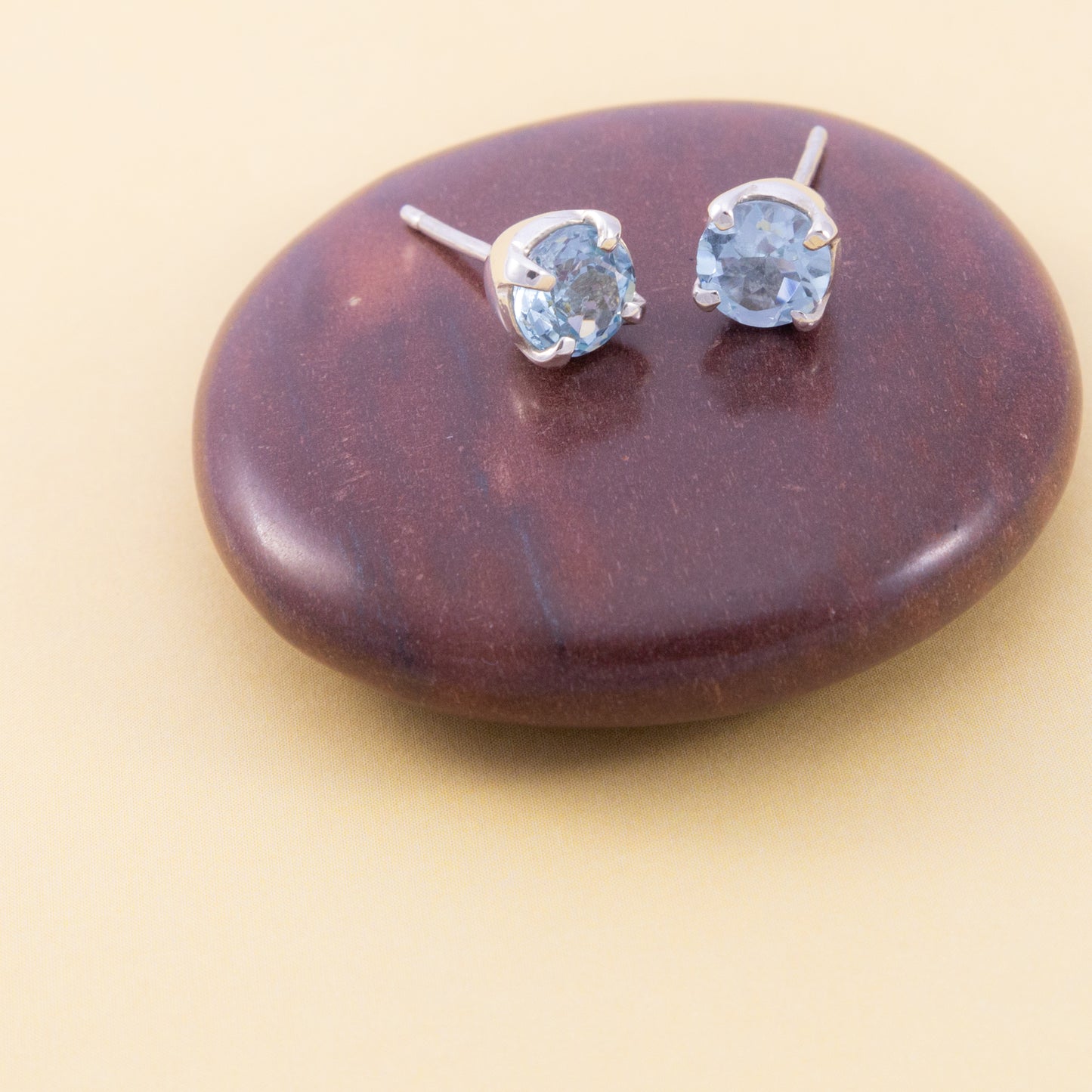 Sterling Silver Blue Topaz Studs - The Silver Alchemist