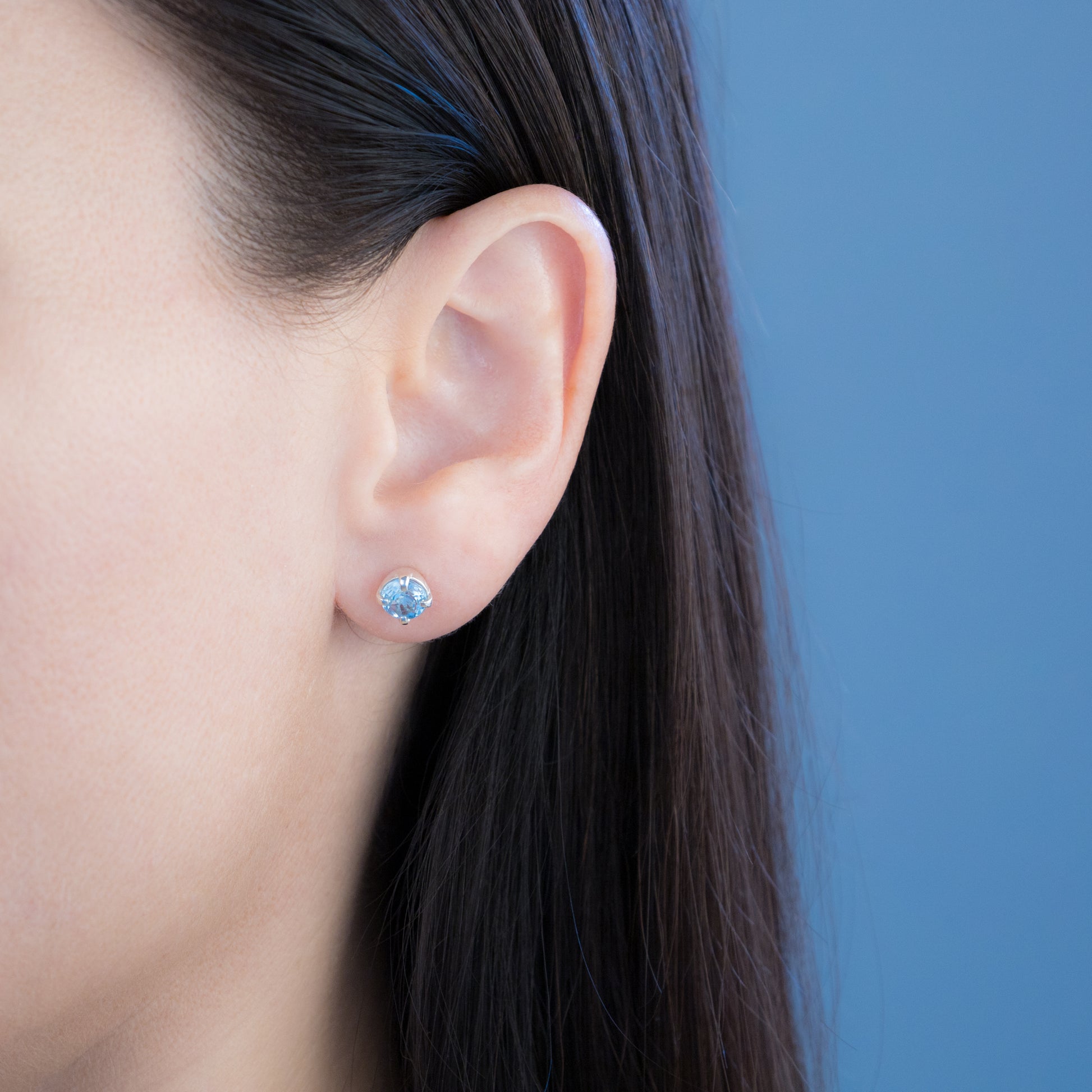 Sterling Silver Blue Topaz Studs - The Silver Alchemist