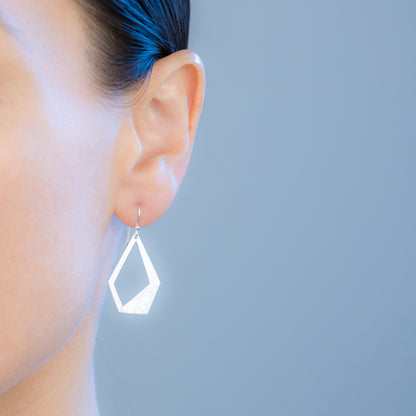 Sterling Silver Abstract Geometric Matte Earrings - The Silver Alchemist