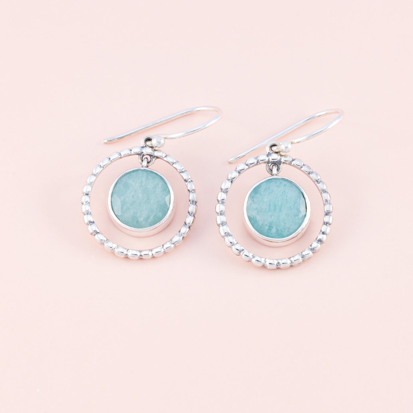 Sterling Silver Amazonite Gemstone Dangle Earrings - The Silver Alchemist