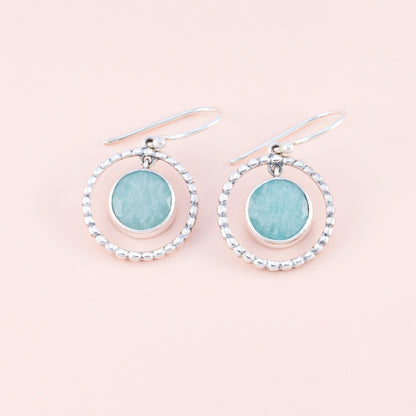 Sterling Silver Amazonite Gemstone Dangle Earrings - The Silver Alchemist