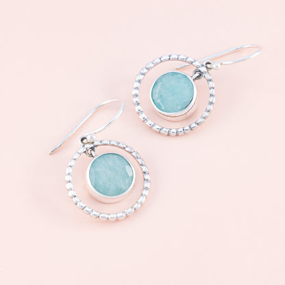 Sterling Silver Amazonite Gemstone Dangle Earrings - The Silver Alchemist