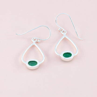 Green Onyx Teardrop Earrings