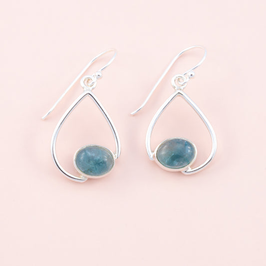 Sterling Silver Apatite Water Drop Earrings - The Silver Alchemist