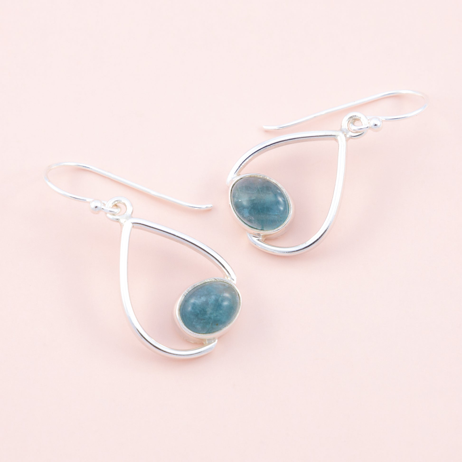 Sterling Silver Apatite Water Drop Earrings - The Silver Alchemist