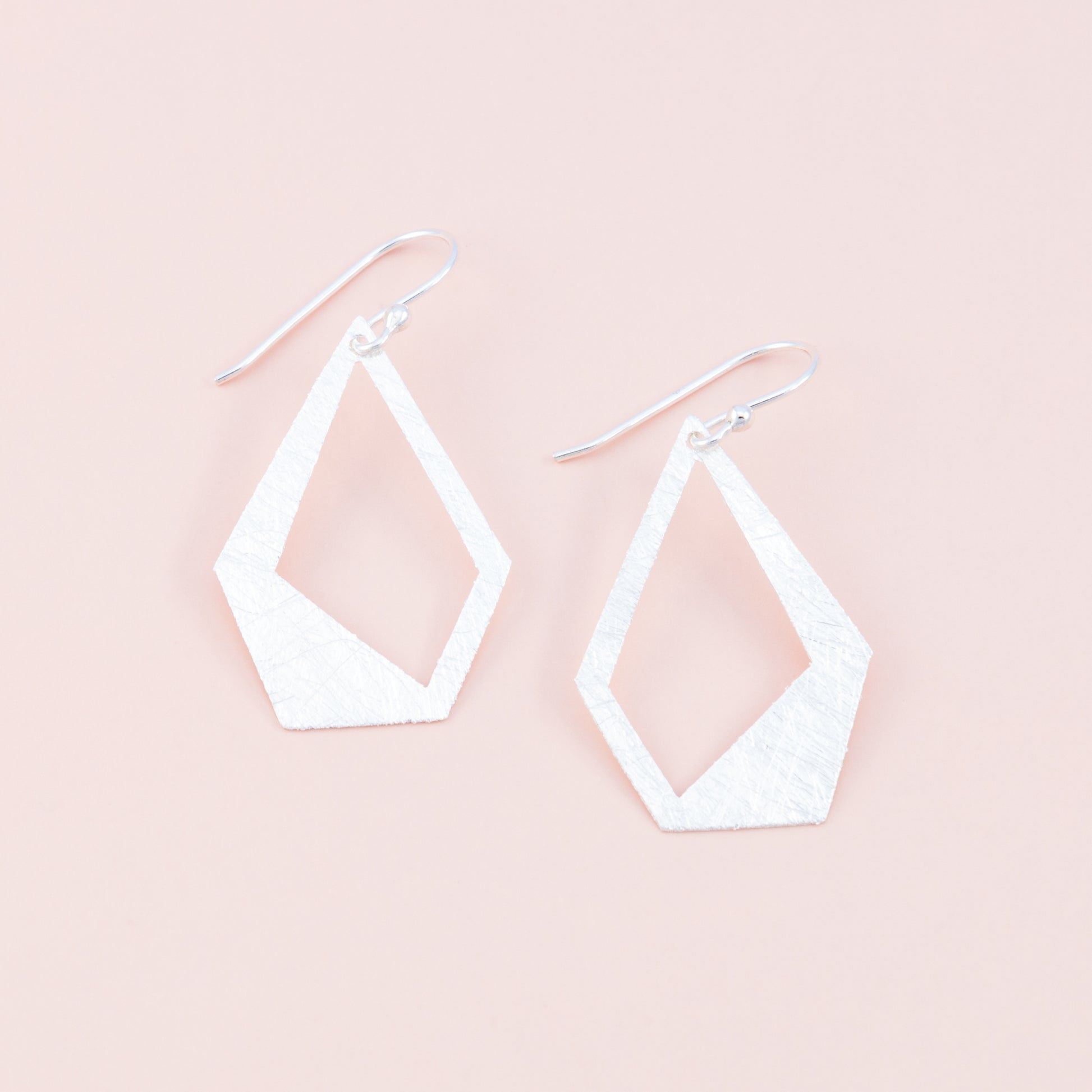 Sterling Silver Abstract Geometric Matte Earrings - The Silver Alchemist