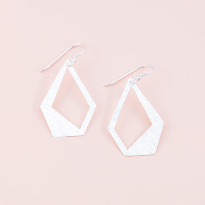 Sterling Silver Abstract Geometric Matte Earrings - The Silver Alchemist