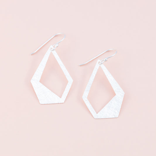 Sterling Silver Abstract Geometric Matte Earrings - The Silver Alchemist