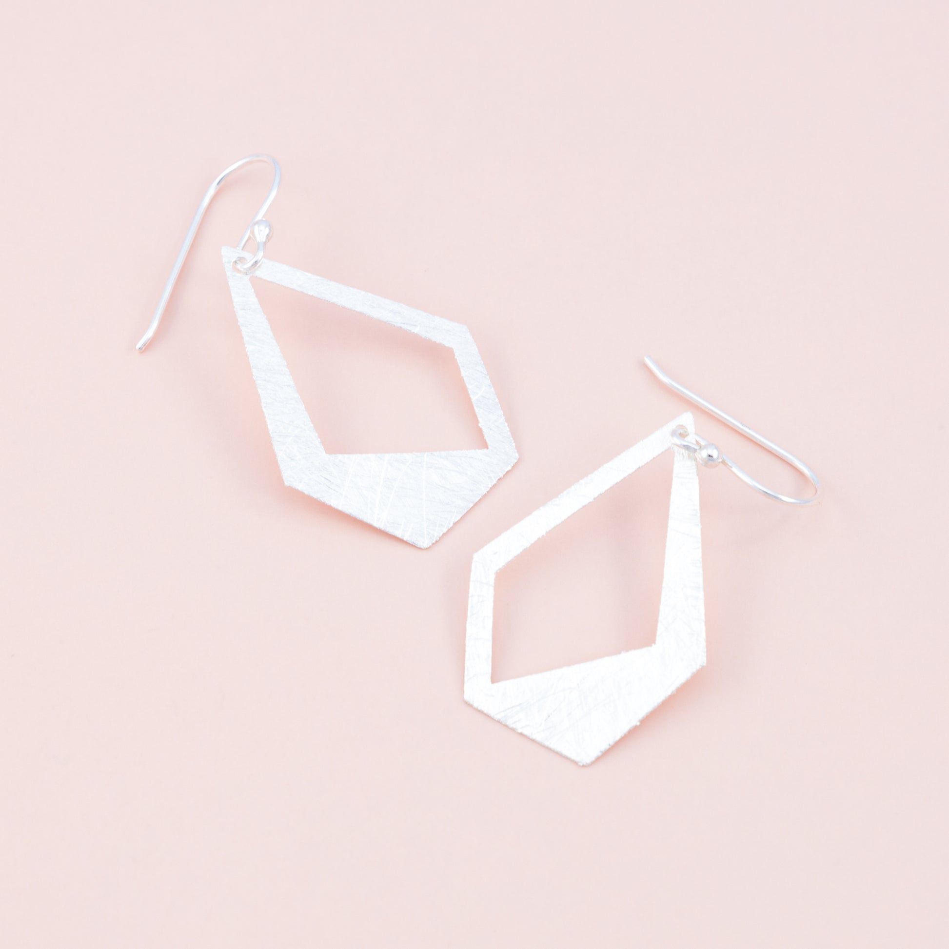 Sterling Silver Abstract Geometric Matte Earrings - The Silver Alchemist