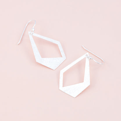 Sterling Silver Abstract Geometric Matte Earrings - The Silver Alchemist