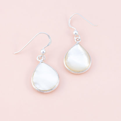 LAST PAIR - Mother of Pearl Droplet Earrings