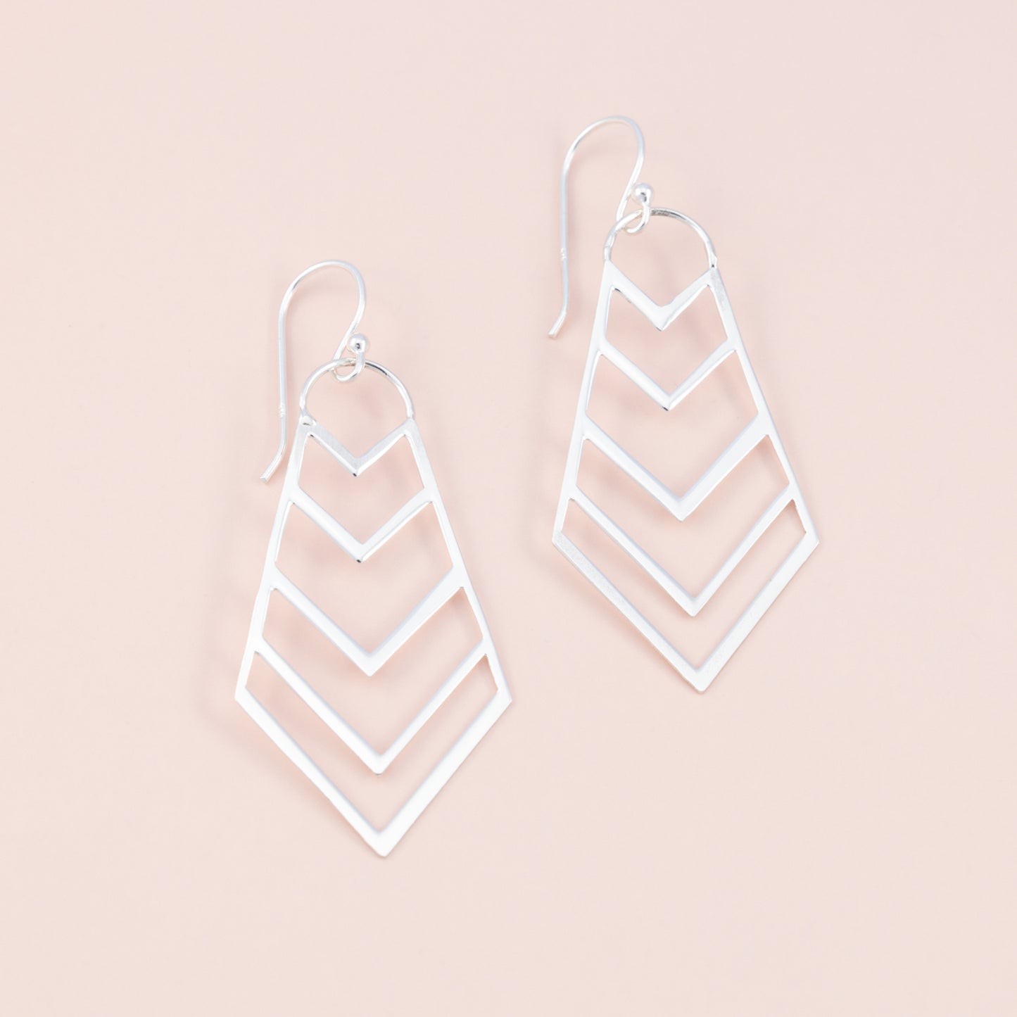 Sterling Silver Chevron Dangle Earrings - The Silver Alchemist