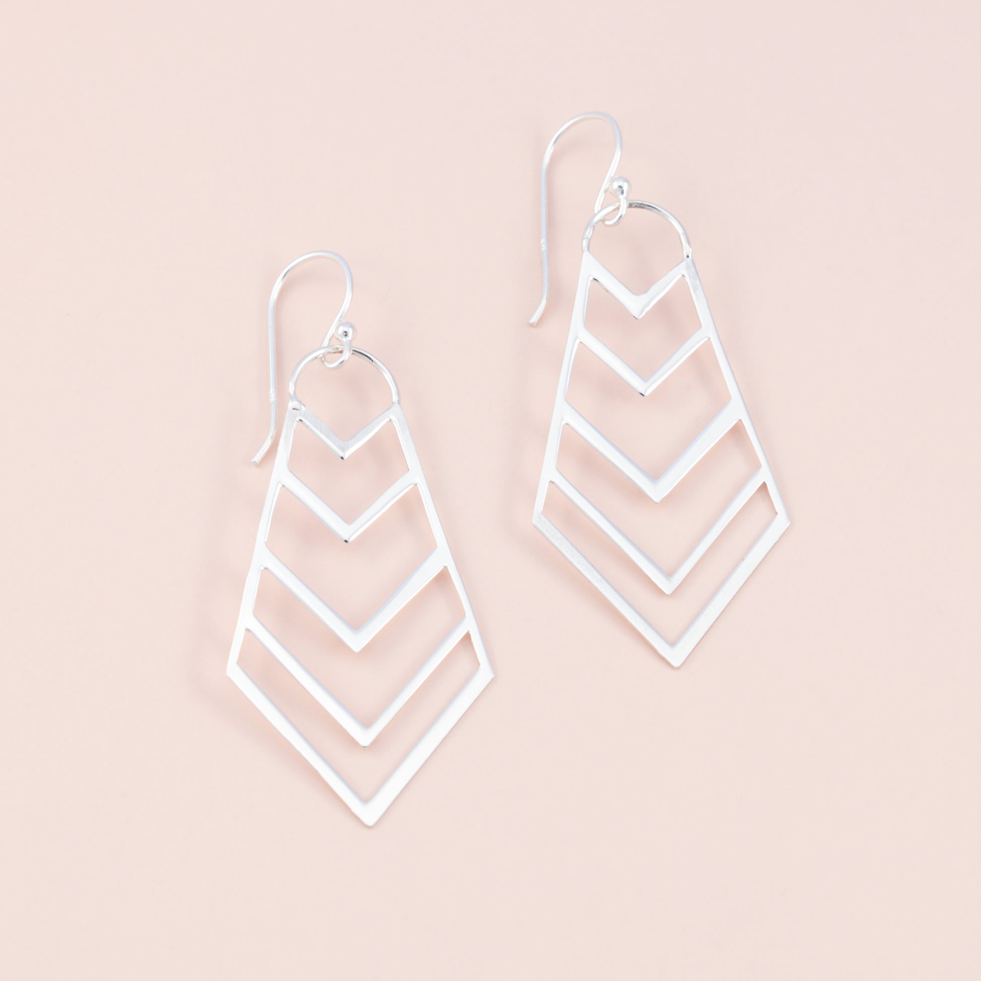 Sterling Silver Chevron Dangle Earrings - The Silver Alchemist