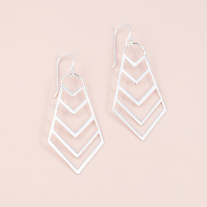 Sterling Silver Chevron Dangle Earrings - The Silver Alchemist