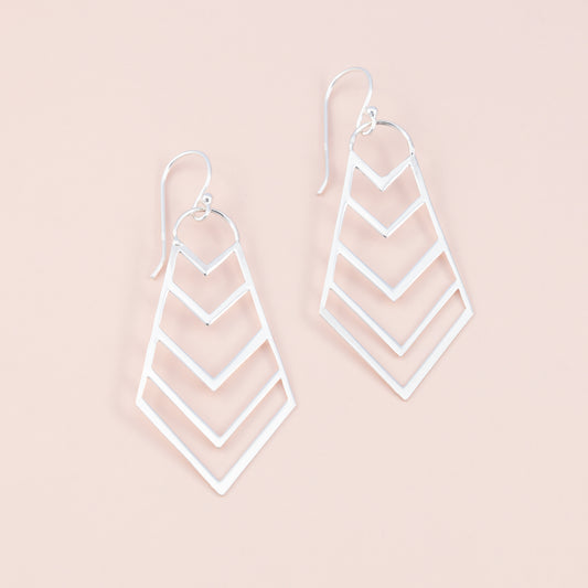 Sterling Silver Chevron Dangle Earrings - The Silver Alchemist