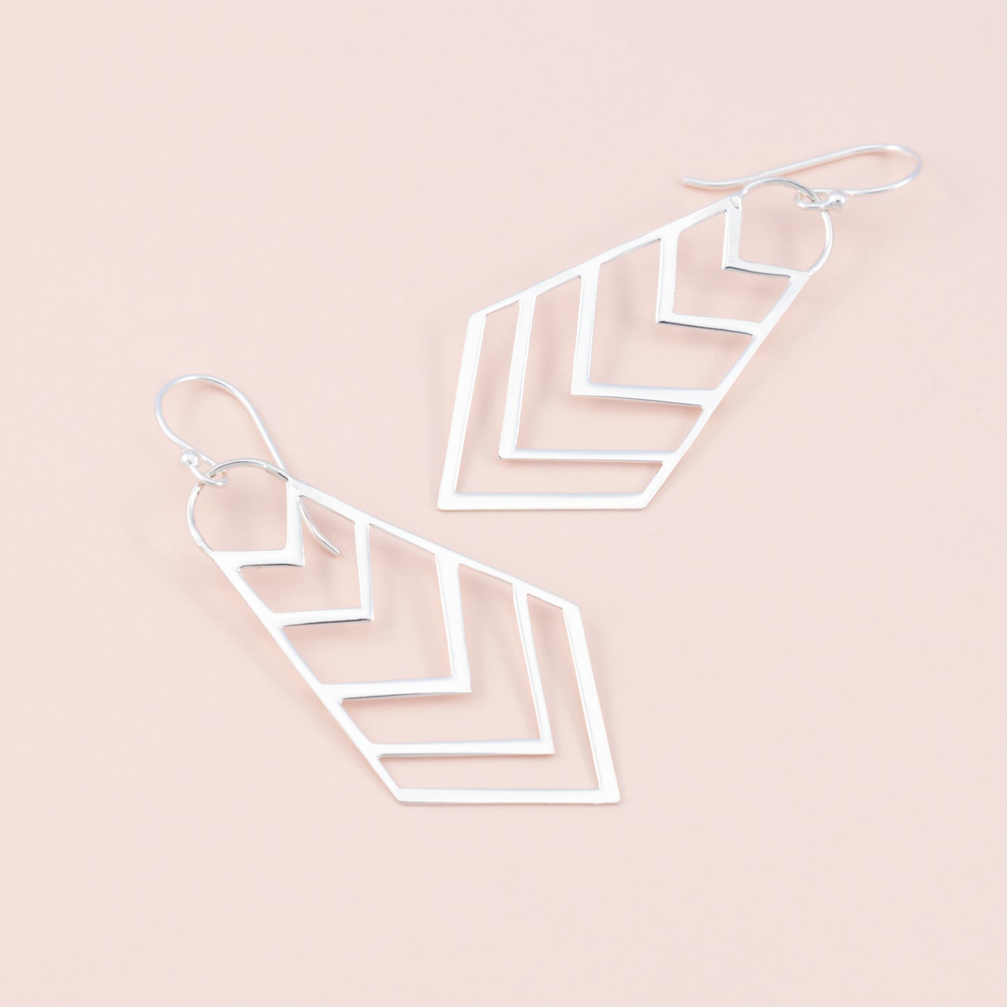 Sterling Silver Chevron Dangle Earrings - The Silver Alchemist