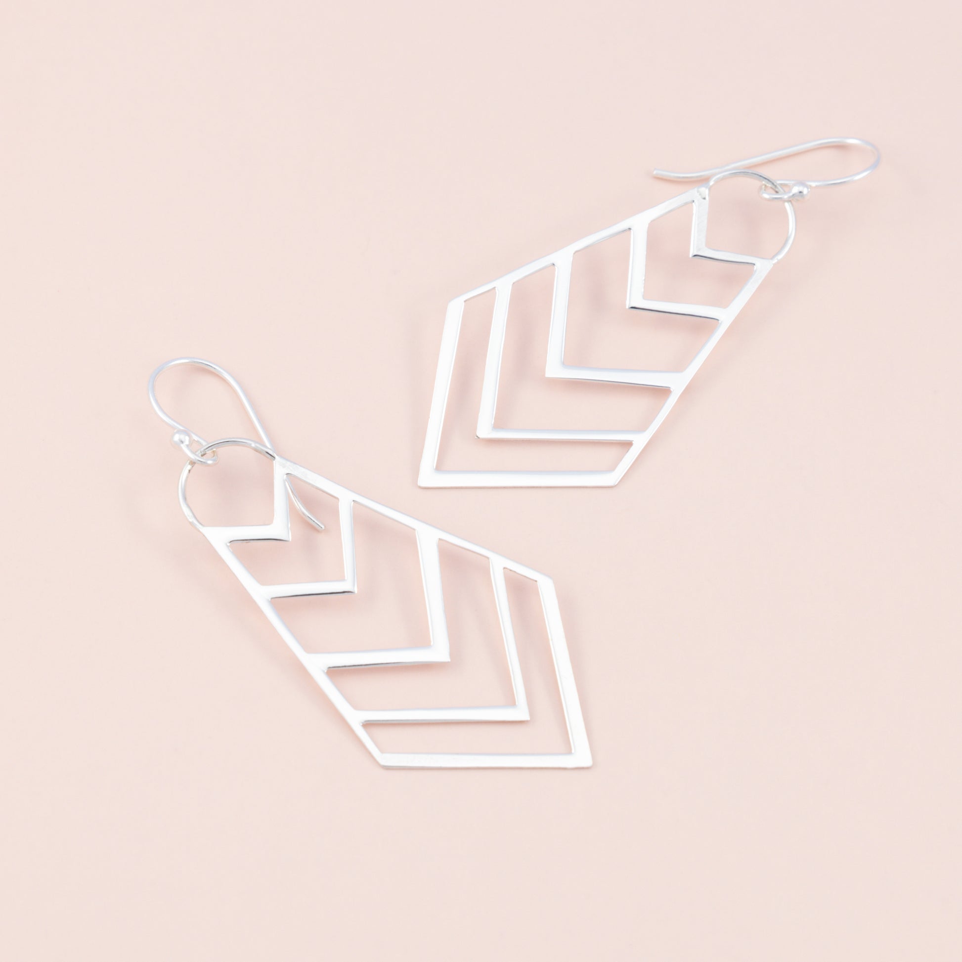 Sterling Silver Chevron Dangle Earrings - The Silver Alchemist