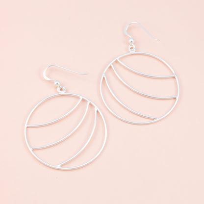 LAST PAIR - Striped Planet Hoop Earrings