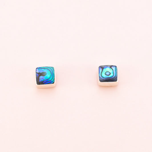 Sterling Silver Paua Shell Studs - The Silver Alchemist