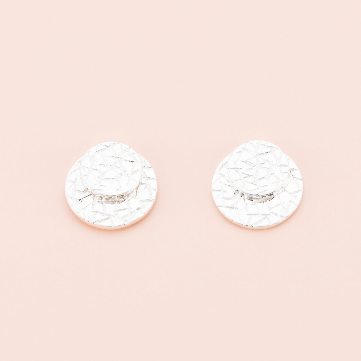 Sterling Silver Etched Circle Silver Studs - The Silver Alchemist