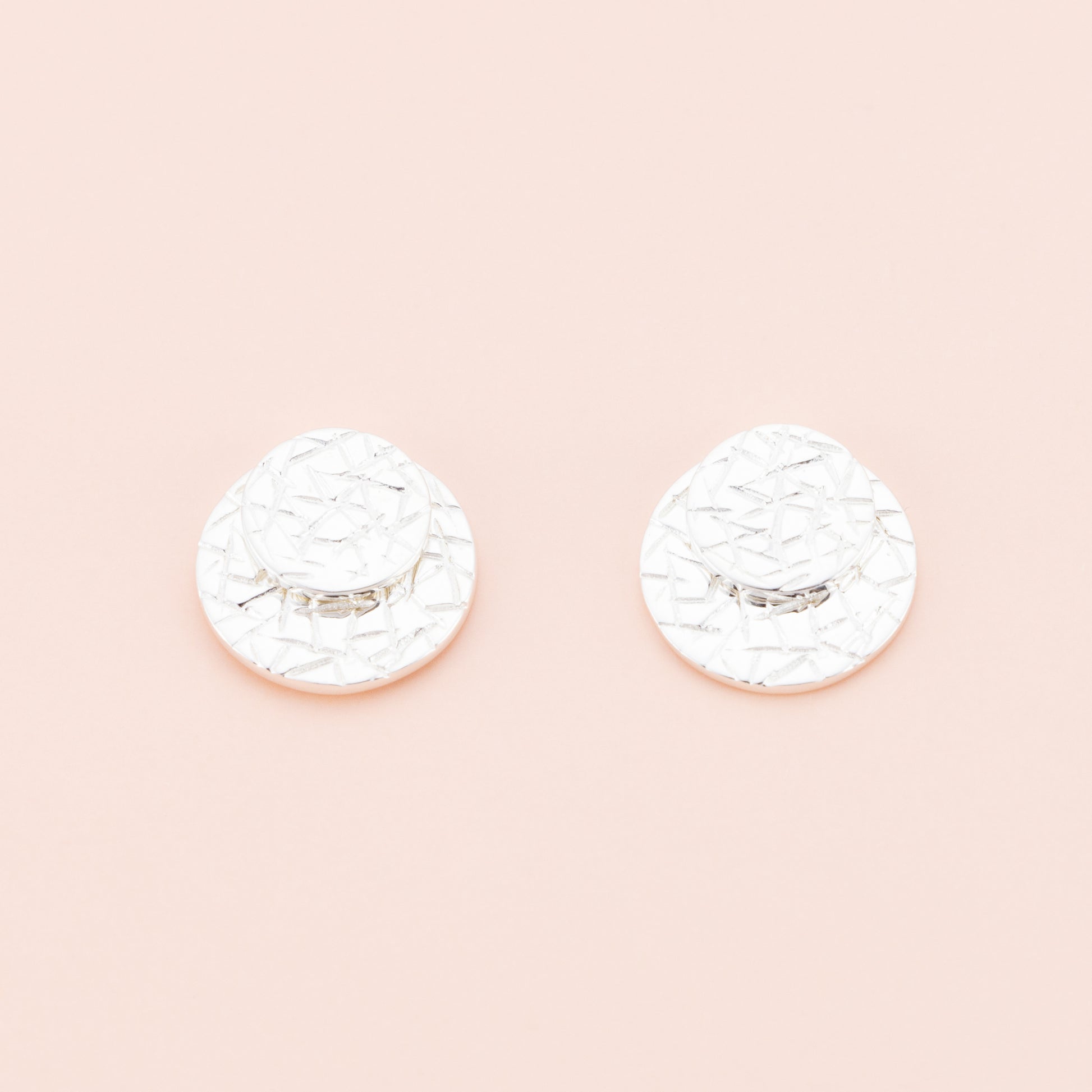 Sterling Silver Etched Circle Silver Studs - The Silver Alchemist