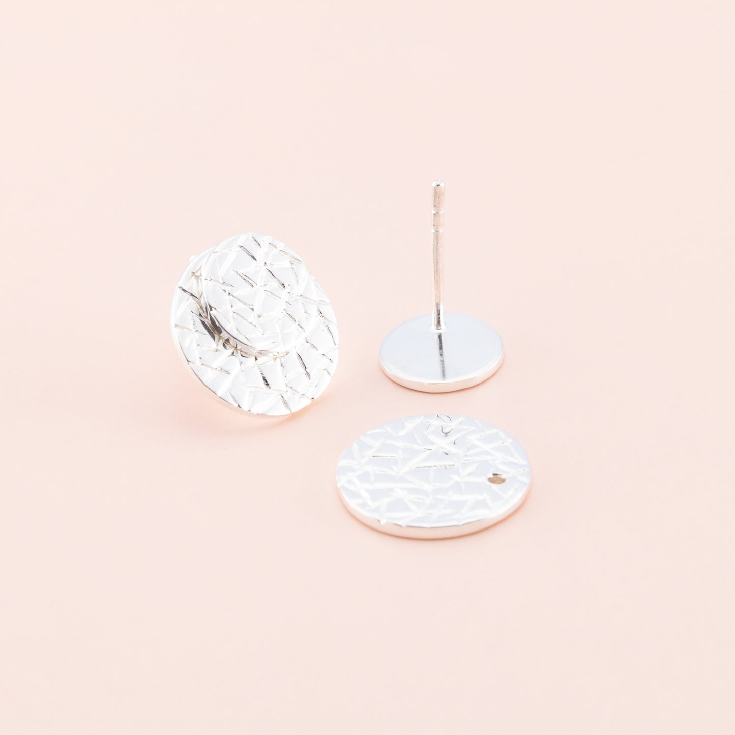 Sterling Silver Etched Circle Silver Studs - The Silver Alchemist