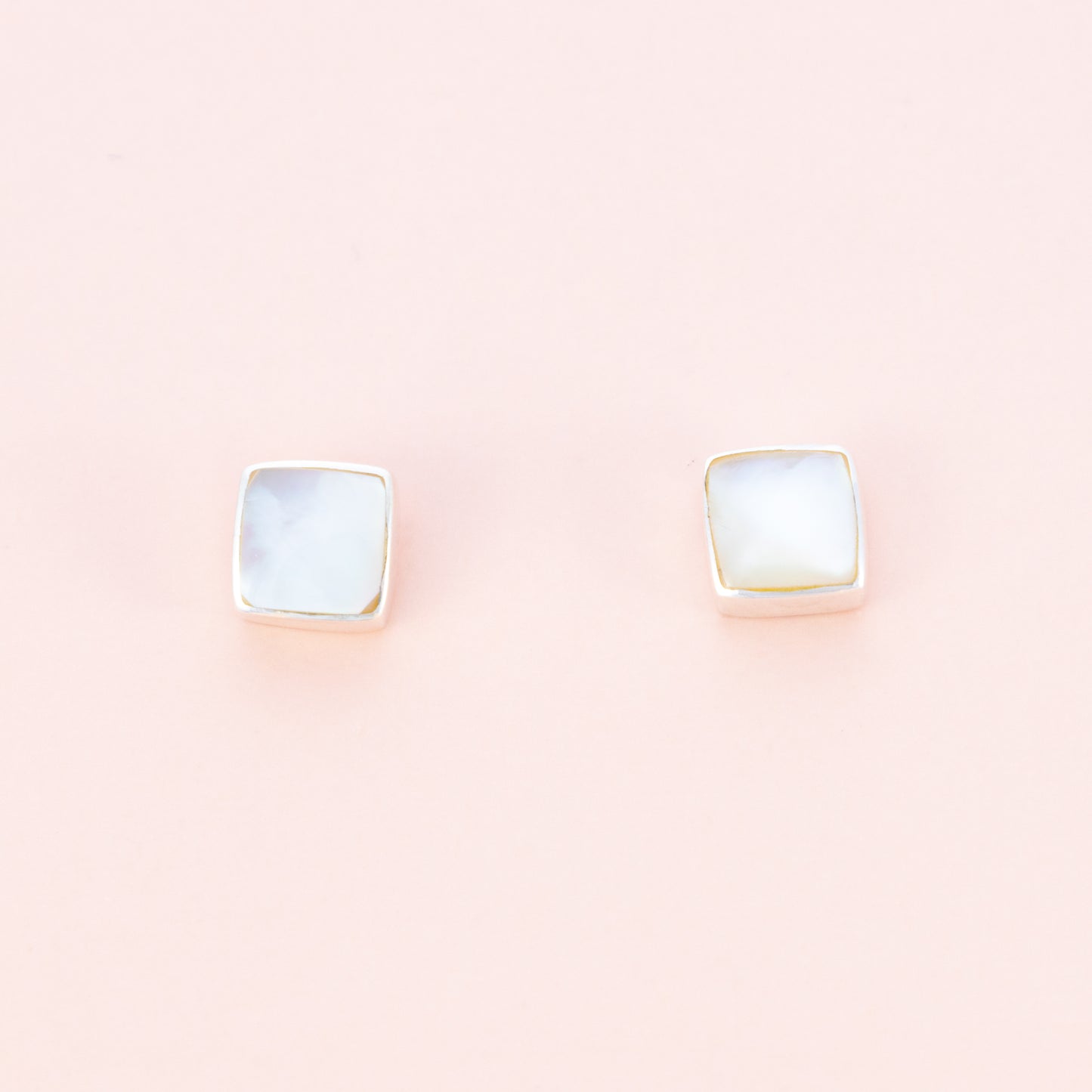 Sterling Silver Mother of Pearl Studs - The Silver Alchemist