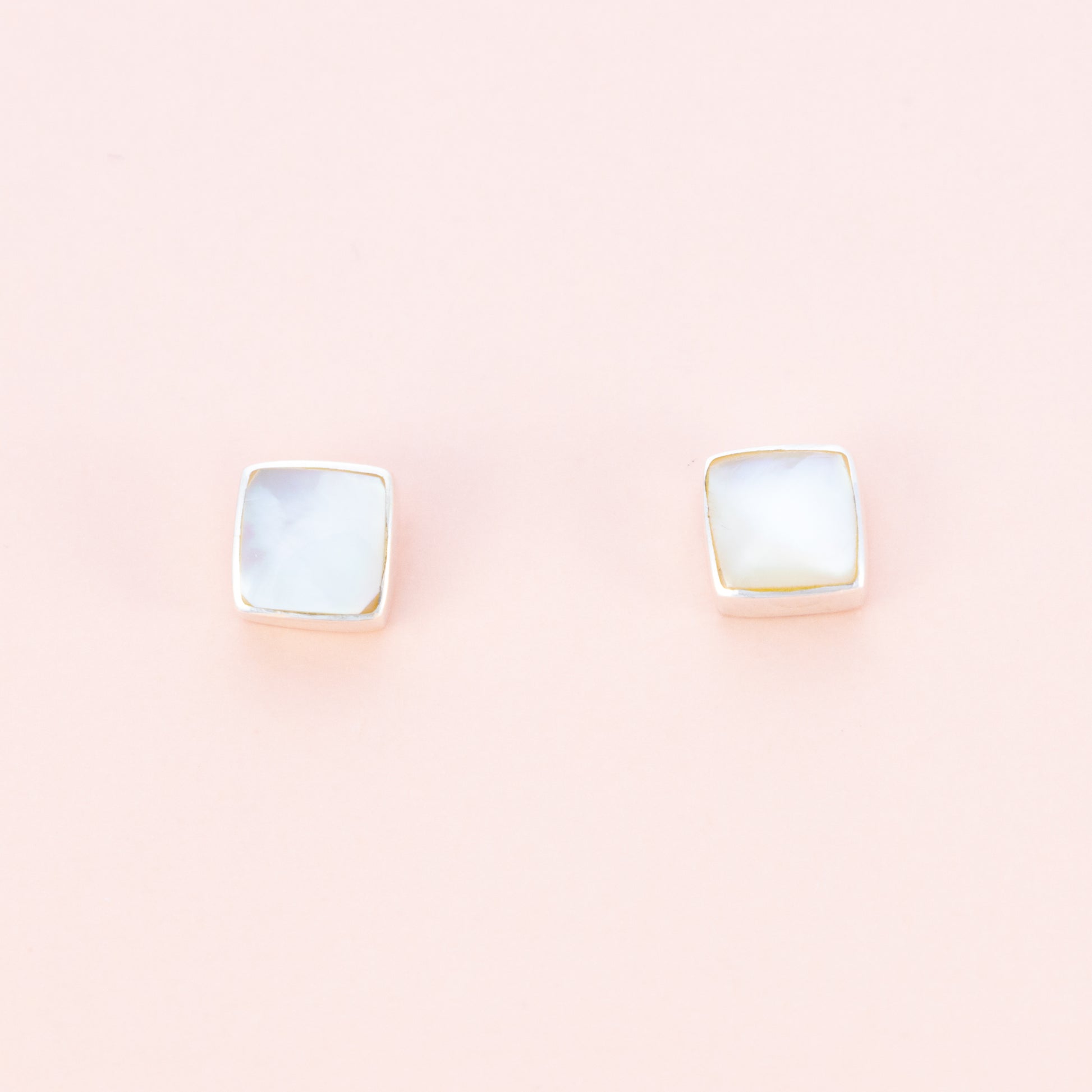 Sterling Silver Mother of Pearl Studs - The Silver Alchemist