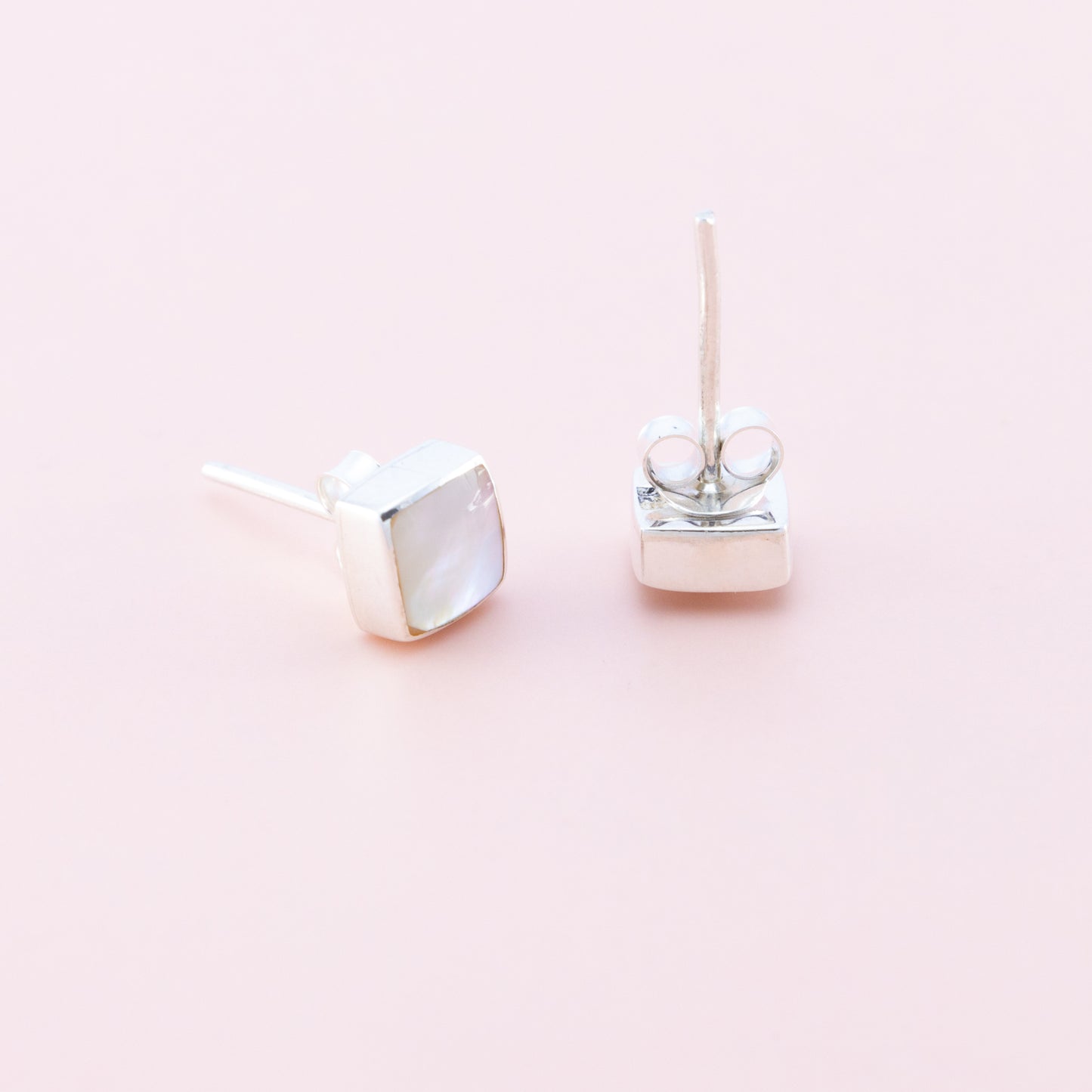 Sterling Silver Mother of Pearl Studs - The Silver Alchemist