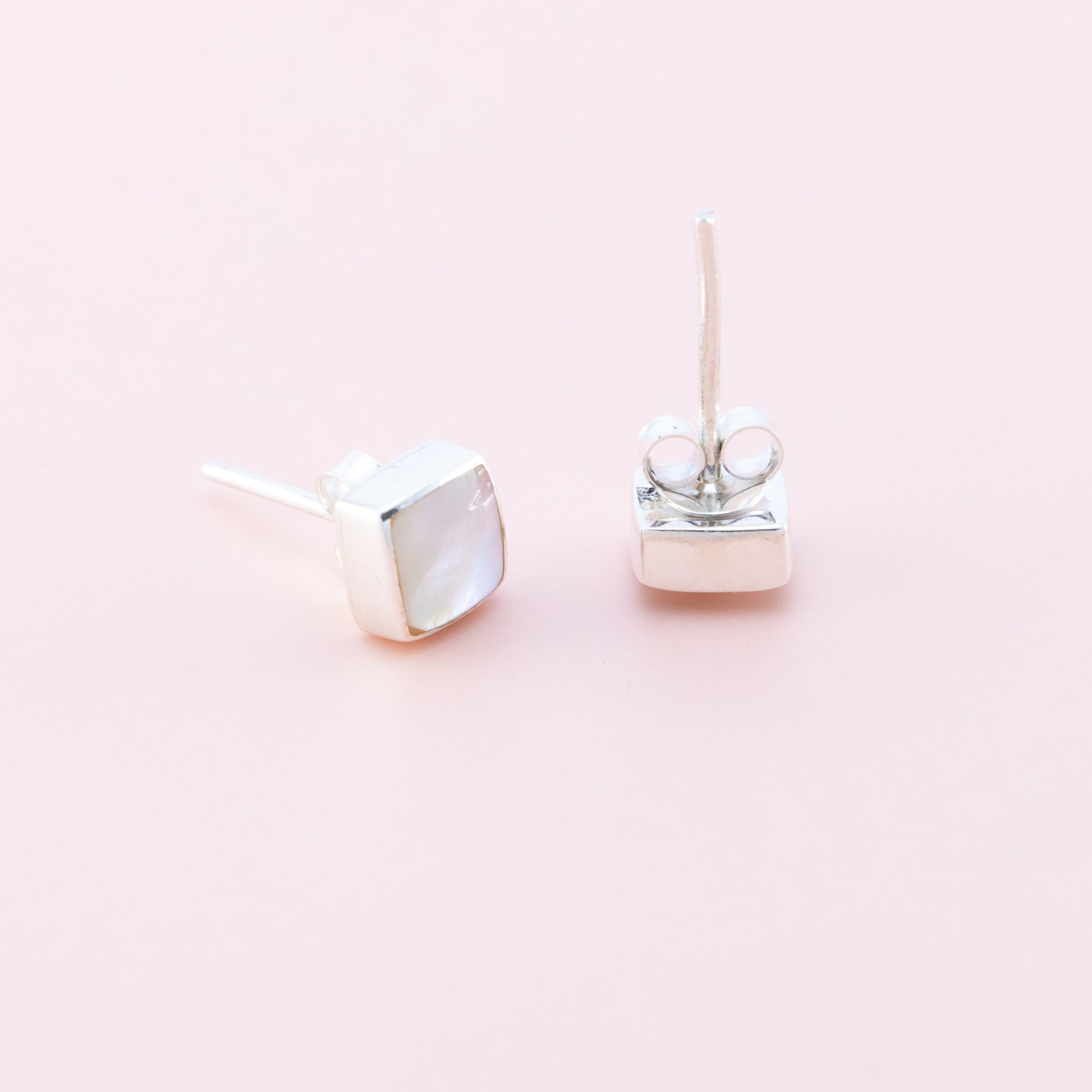 Sterling Silver Mother of Pearl Studs - The Silver Alchemist