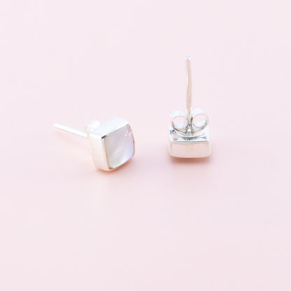 Sterling Silver Mother of Pearl Studs - The Silver Alchemist