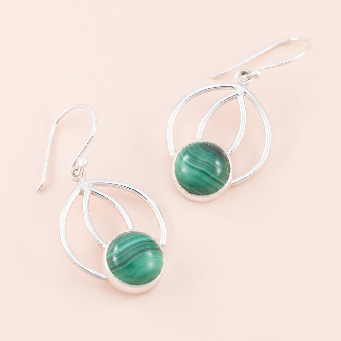 Sterling Silver Malachite Gemstone Drop Earrings - The Silver Alchemist