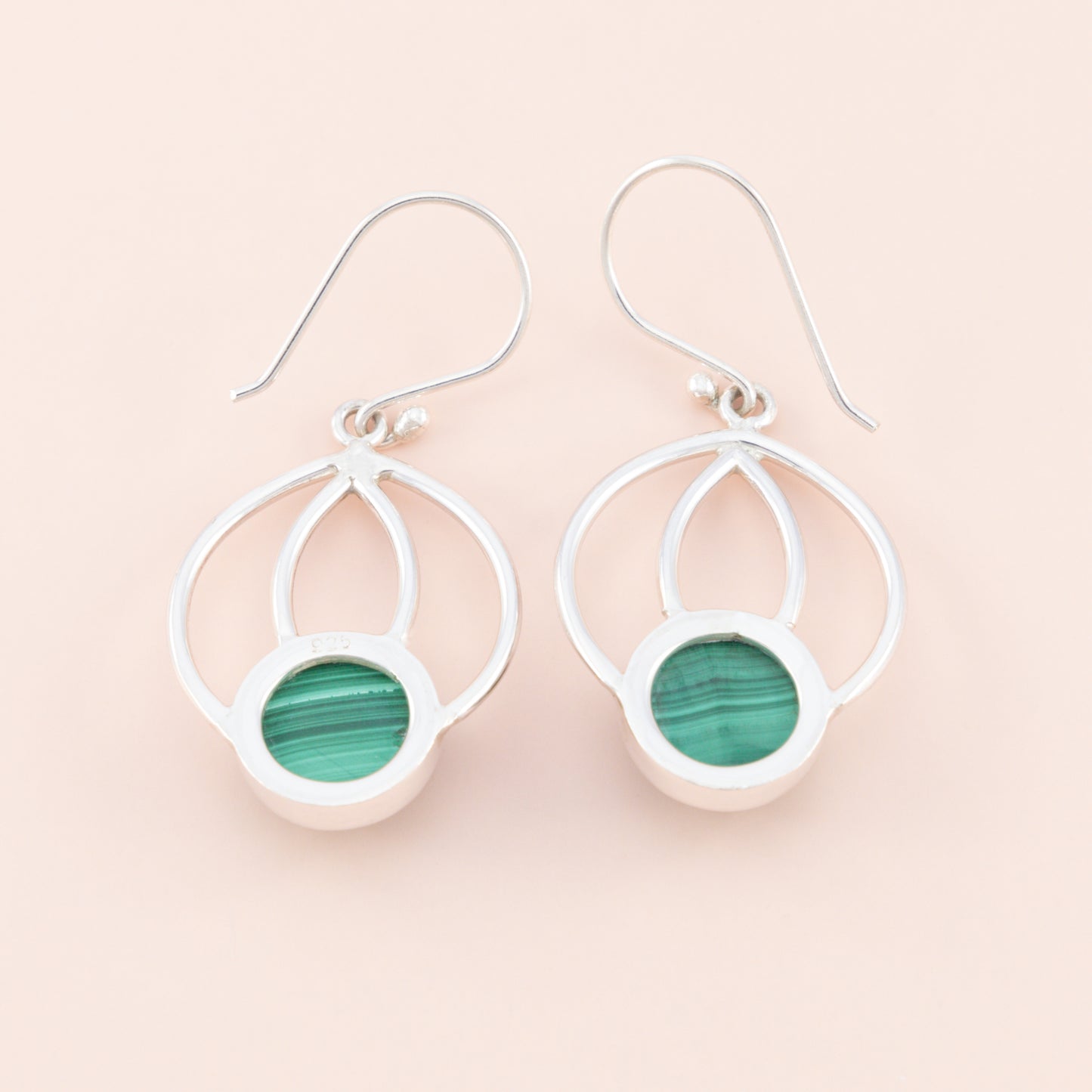 LAST PAIR - Malachite Gemstone Drop Earrings