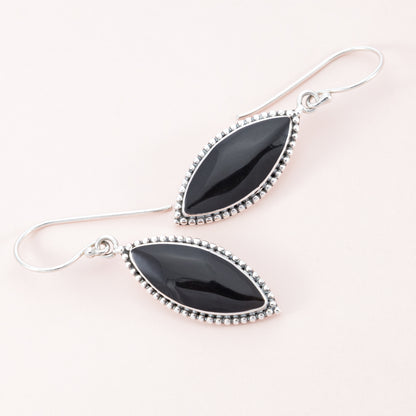 Sterling Silver Black Shell Dot Earrings - The Silver Alchemist