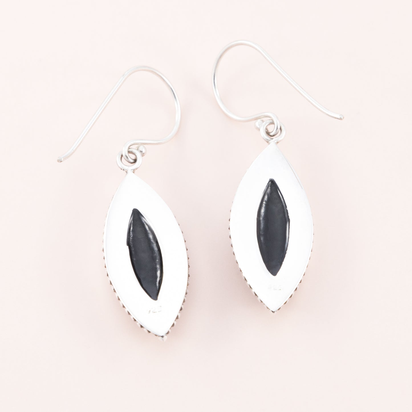 Black Shell Dot Earrings