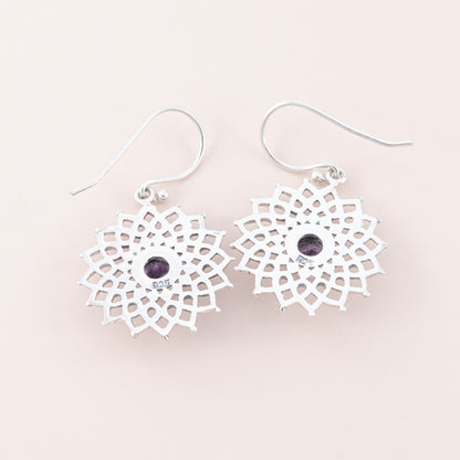 Amethyst Gemstone Filigree Earrings