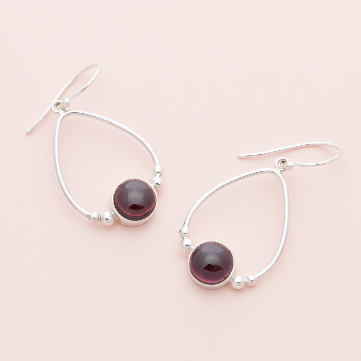 Sterling Silver Garnet Gemstone Teardrop Earrings - The Silver Alchemist