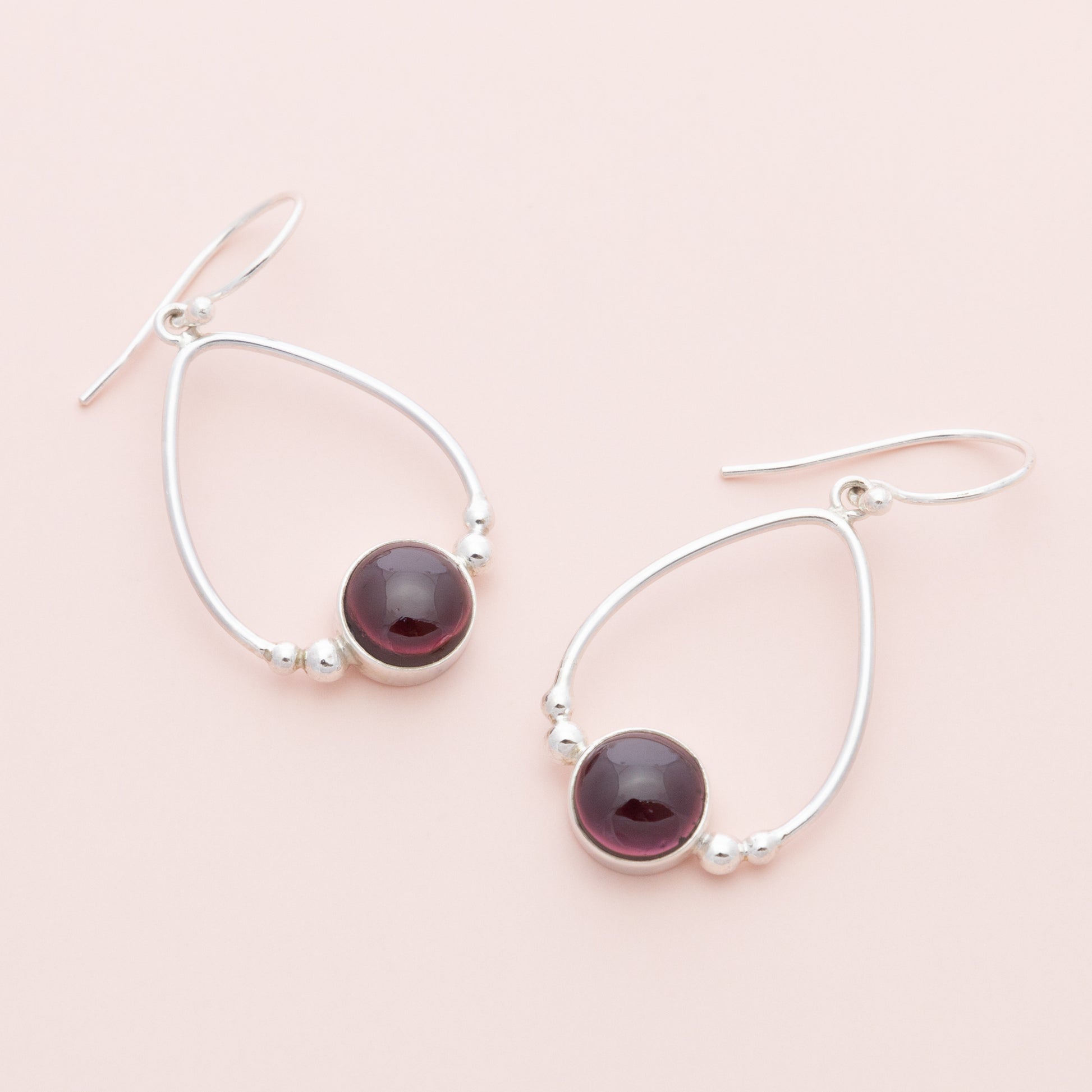 Sterling Silver Garnet Gemstone Teardrop Earrings - The Silver Alchemist