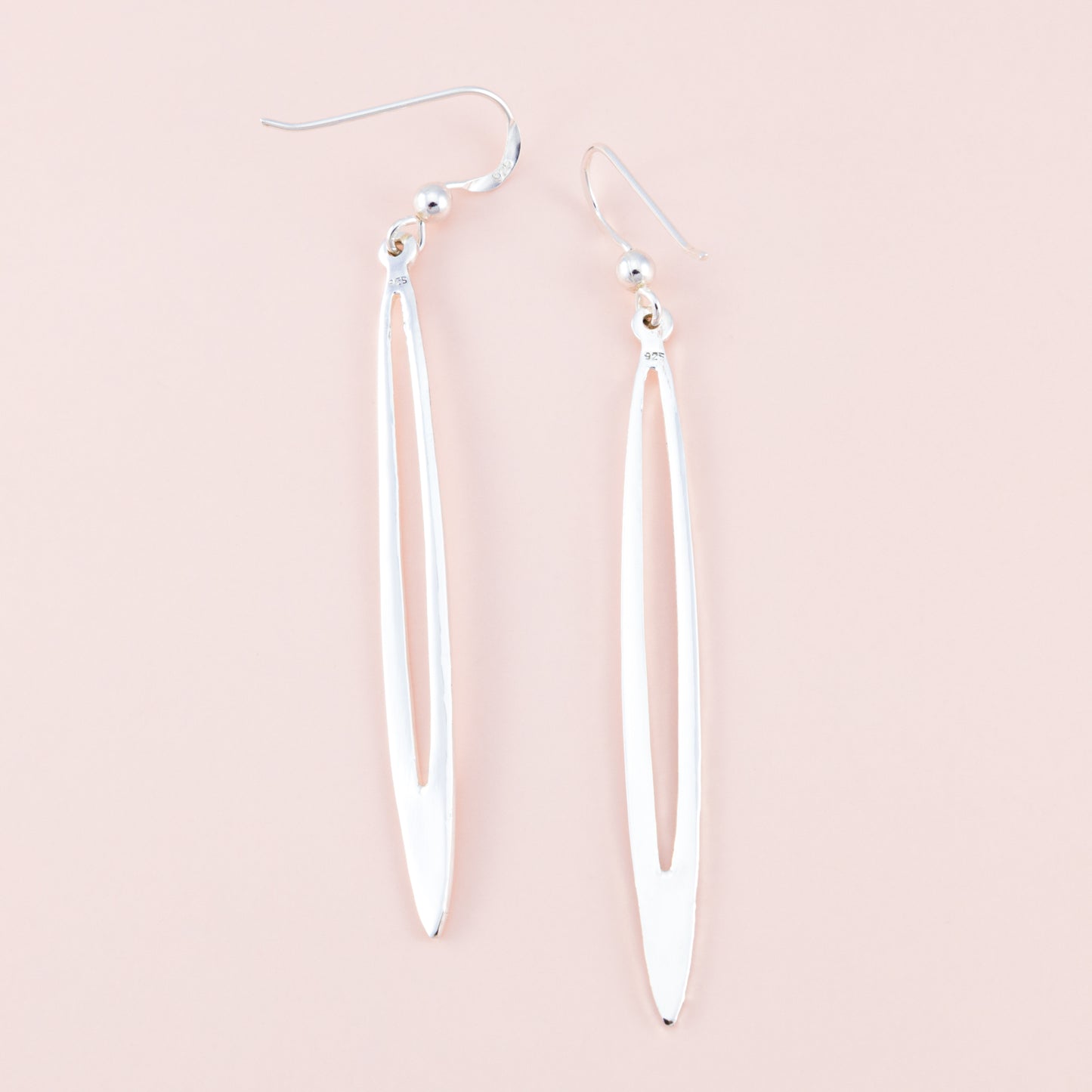 Long Drop Silver Earrings