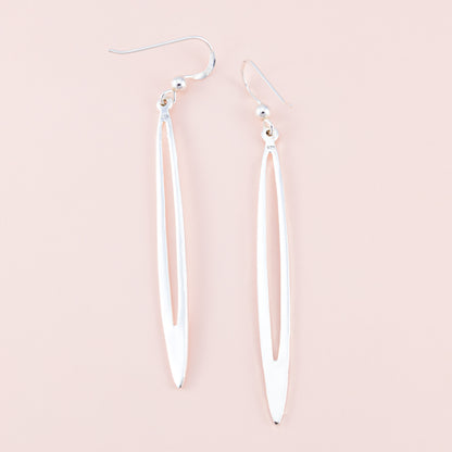 Long Drop Silver Earrings