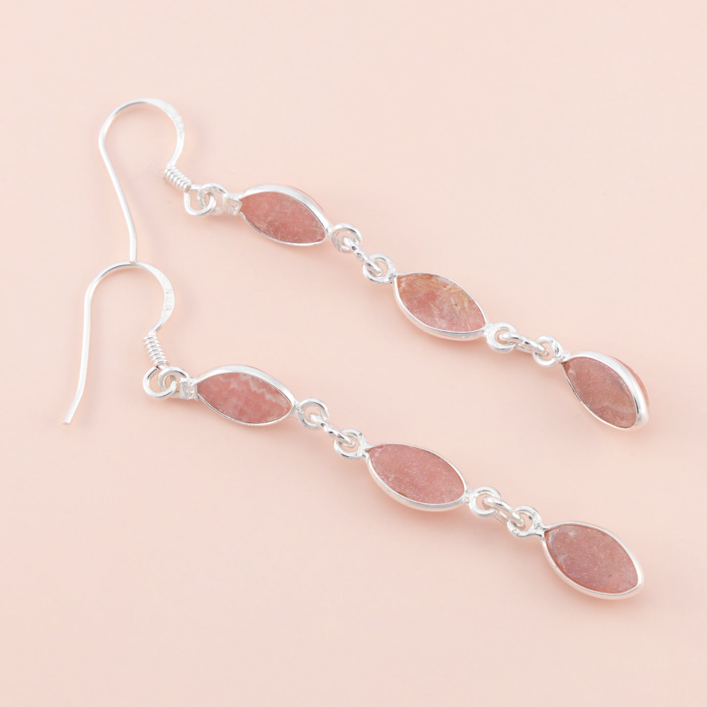 LAST PAIR - Rhodochrosite Drop Earrings